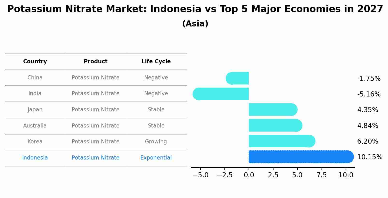 Potassium Nitrate Market: Indonesia vs Top 5 Major Economies in 2027 (Asia)