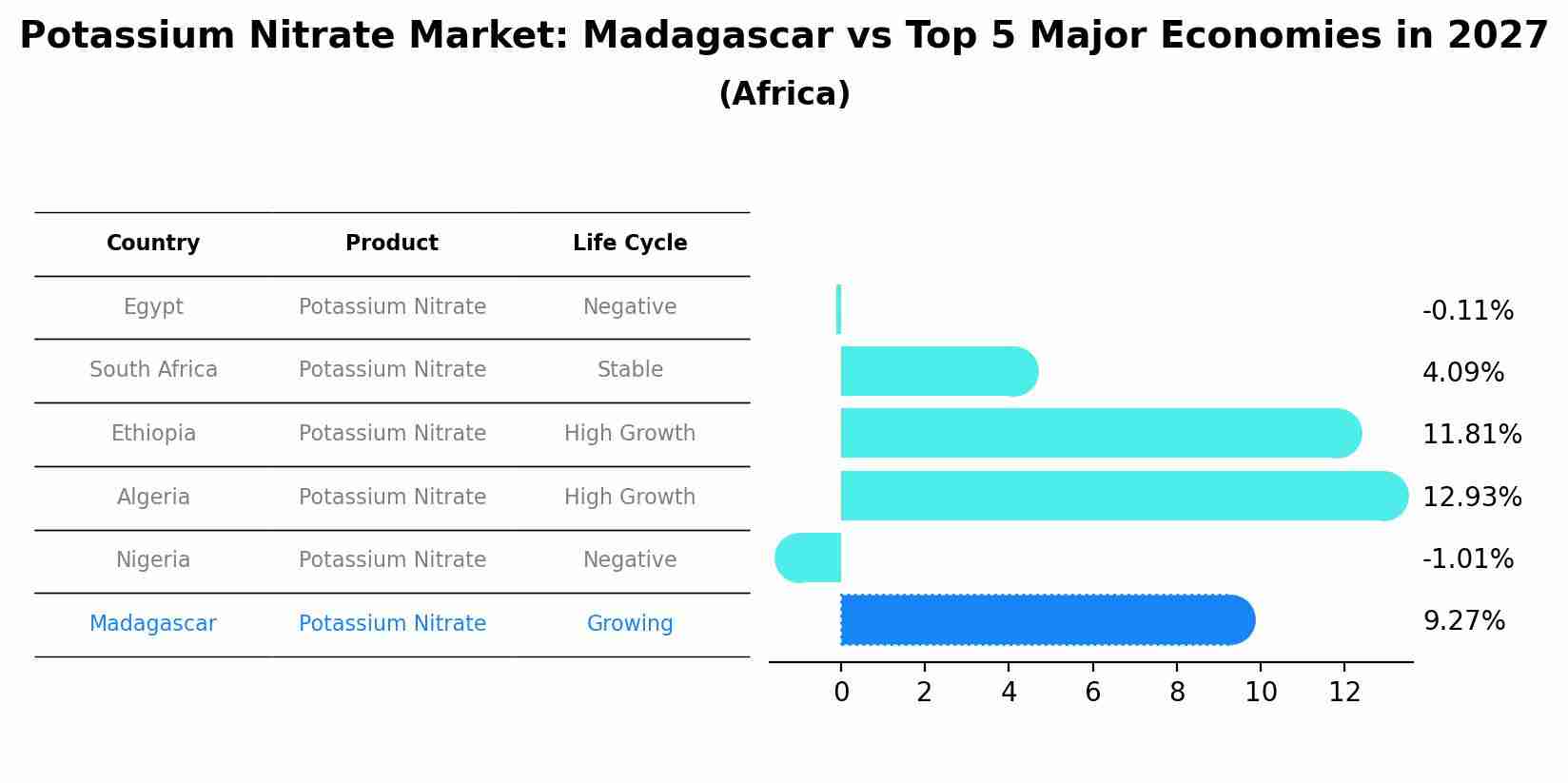 Potassium Nitrate Market: Madagascar vs Top 5 Major Economies in 2027 (Africa)