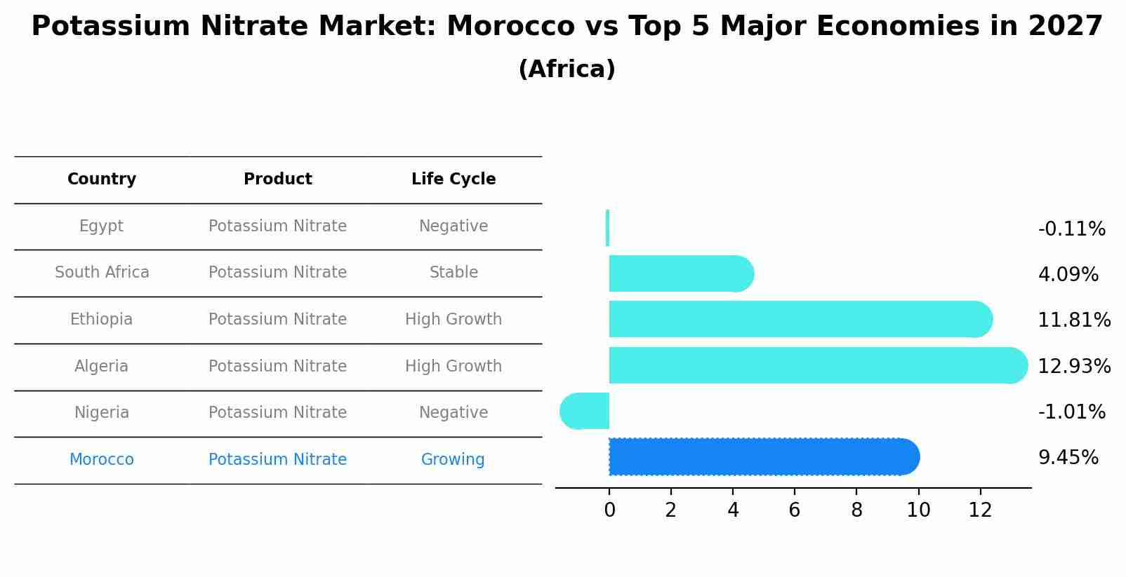 Potassium Nitrate Market: Morocco vs Top 5 Major Economies in 2027 (Africa)