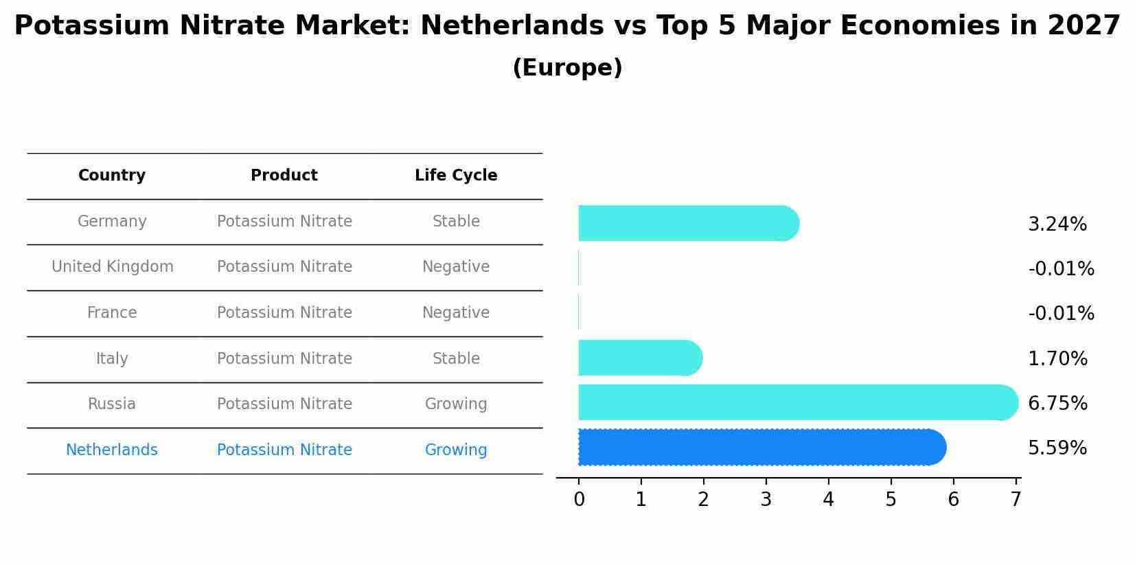 Potassium Nitrate Market: Netherlands vs Top 5 Major Economies in 2027 (Europe)