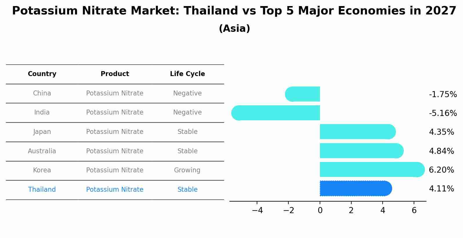 Potassium Nitrate Market: Thailand vs Top 5 Major Economies in 2027 (Asia)