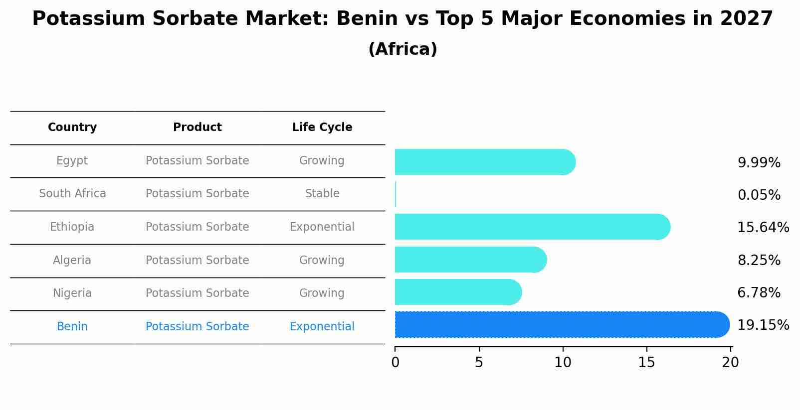 Potassium Sorbate Market: Benin vs Top 5 Major Economies in 2027 (Africa)