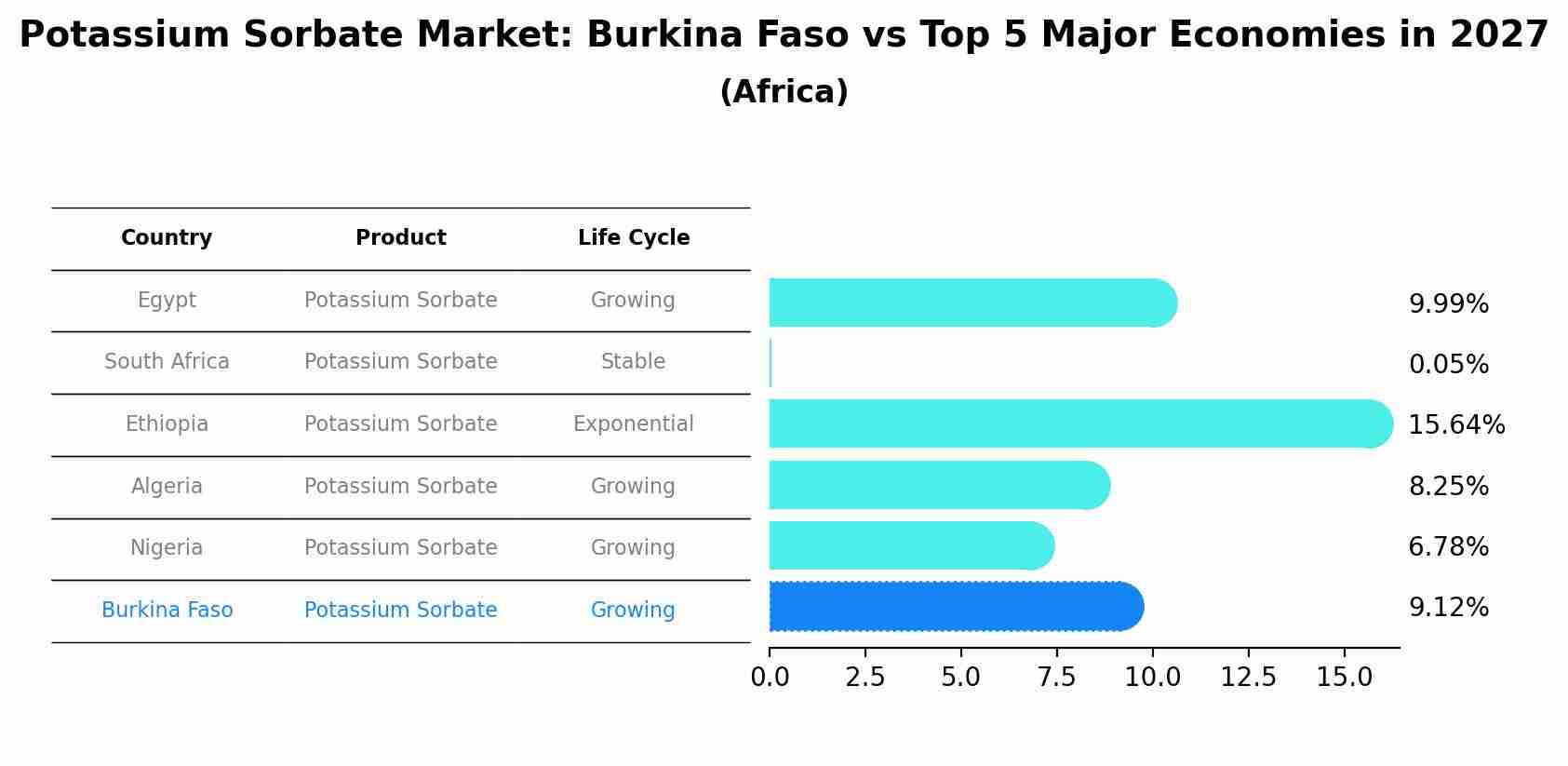Potassium Sorbate Market: Burkina Faso vs Top 5 Major Economies in 2027 (Africa)