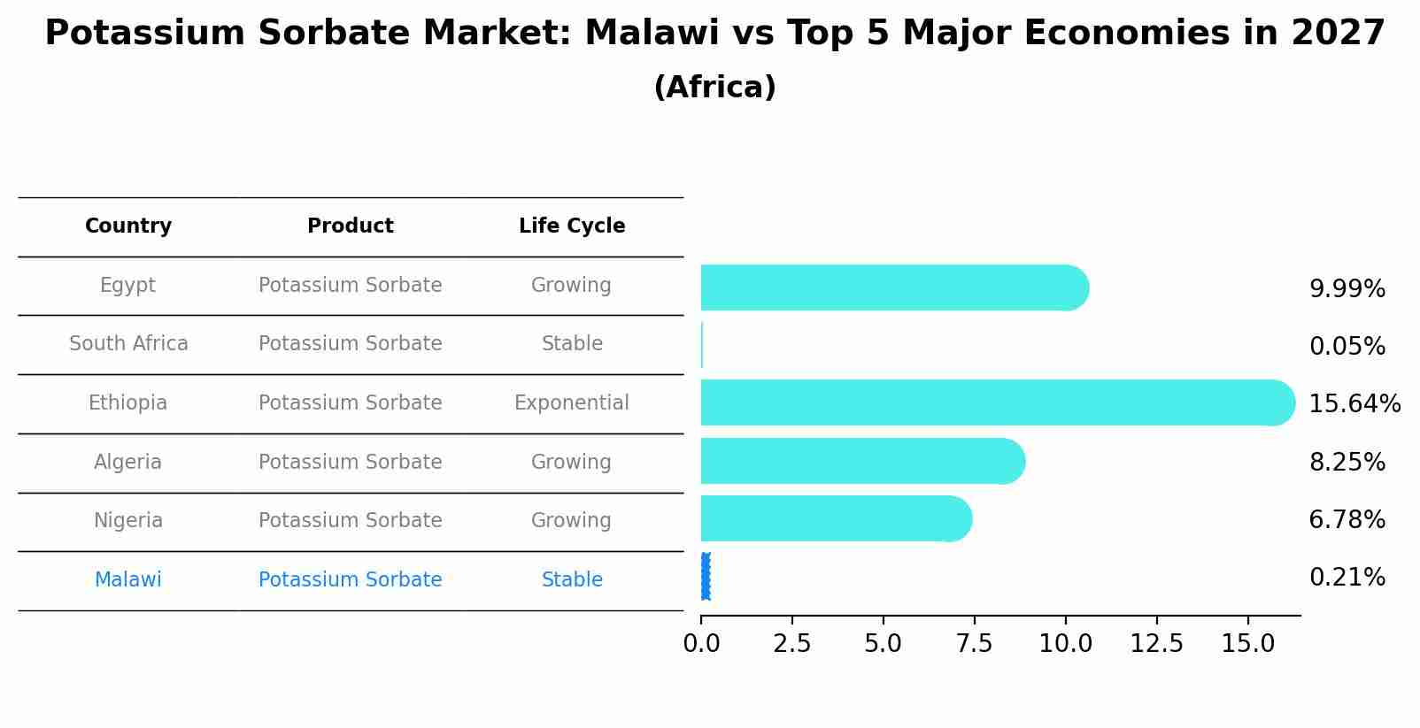 Potassium Sorbate Market: Malawi vs Top 5 Major Economies in 2027 (Africa)
