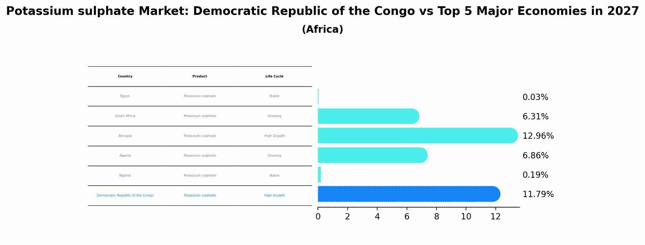 Potassium sulphate Market: Democratic Republic of the Congo vs Top 5 Major Economies in 2027 (Africa)