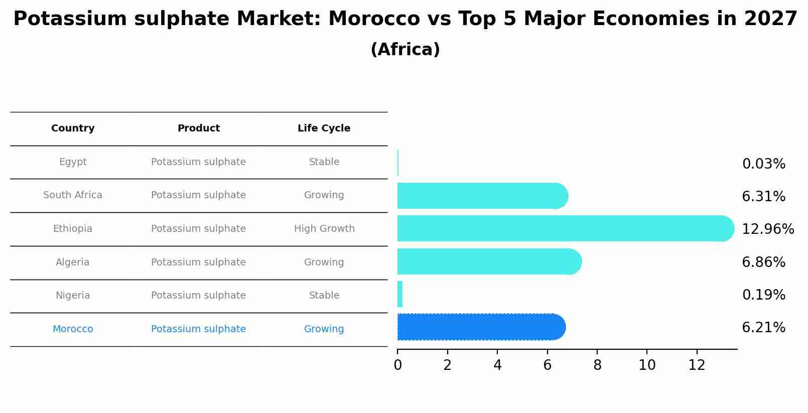 Potassium sulphate Market: Morocco vs Top 5 Major Economies in 2027 (Africa)