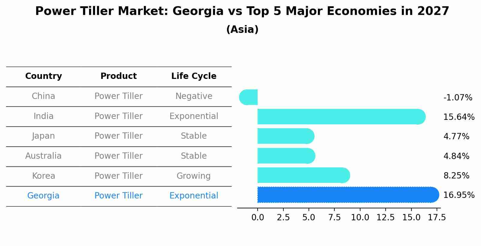 Power Tiller Market: Georgia vs Top 5 Major Economies in 2027 (Asia)
