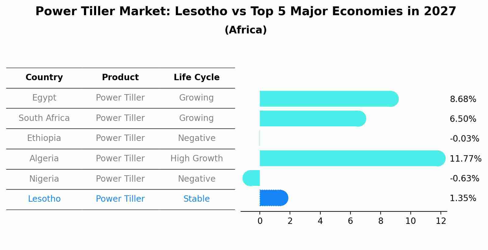 Power Tiller Market: Lesotho vs Top 5 Major Economies in 2027 (Africa)