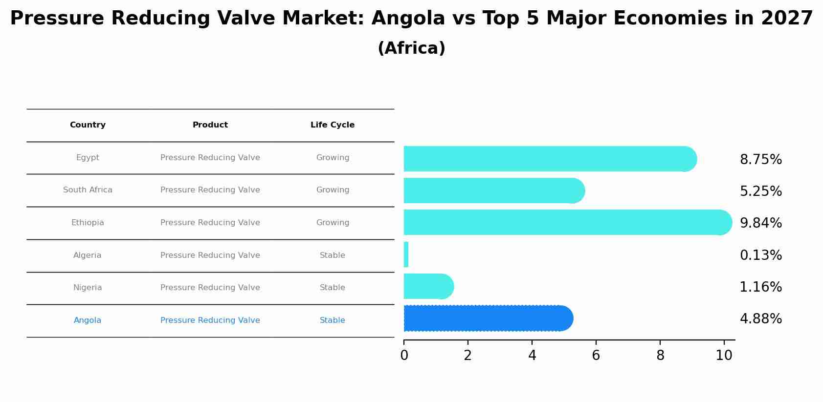 Pressure Reducing Valve Market: Angola vs Top 5 Major Economies in 2027 (Africa)