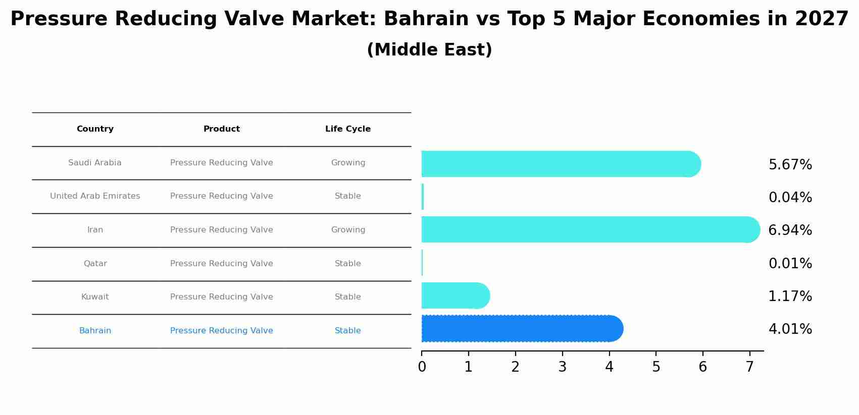 Pressure Reducing Valve Market: Bahrain vs Top 5 Major Economies in 2027 (Middle East)