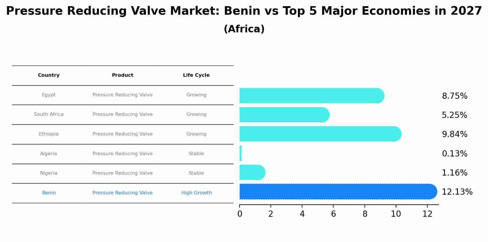Pressure Reducing Valve Market: Benin vs Top 5 Major Economies in 2027 (Africa)