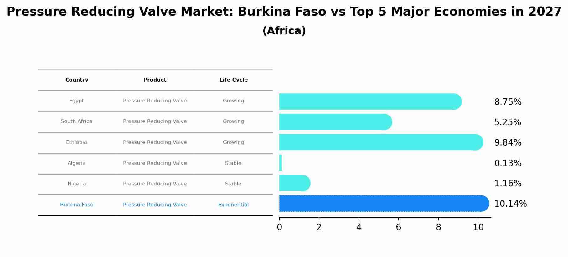 Pressure Reducing Valve Market: Burkina Faso vs Top 5 Major Economies in 2027 (Africa)