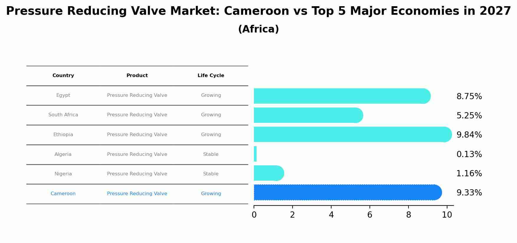 Pressure Reducing Valve Market: Cameroon vs Top 5 Major Economies in 2027 (Africa)