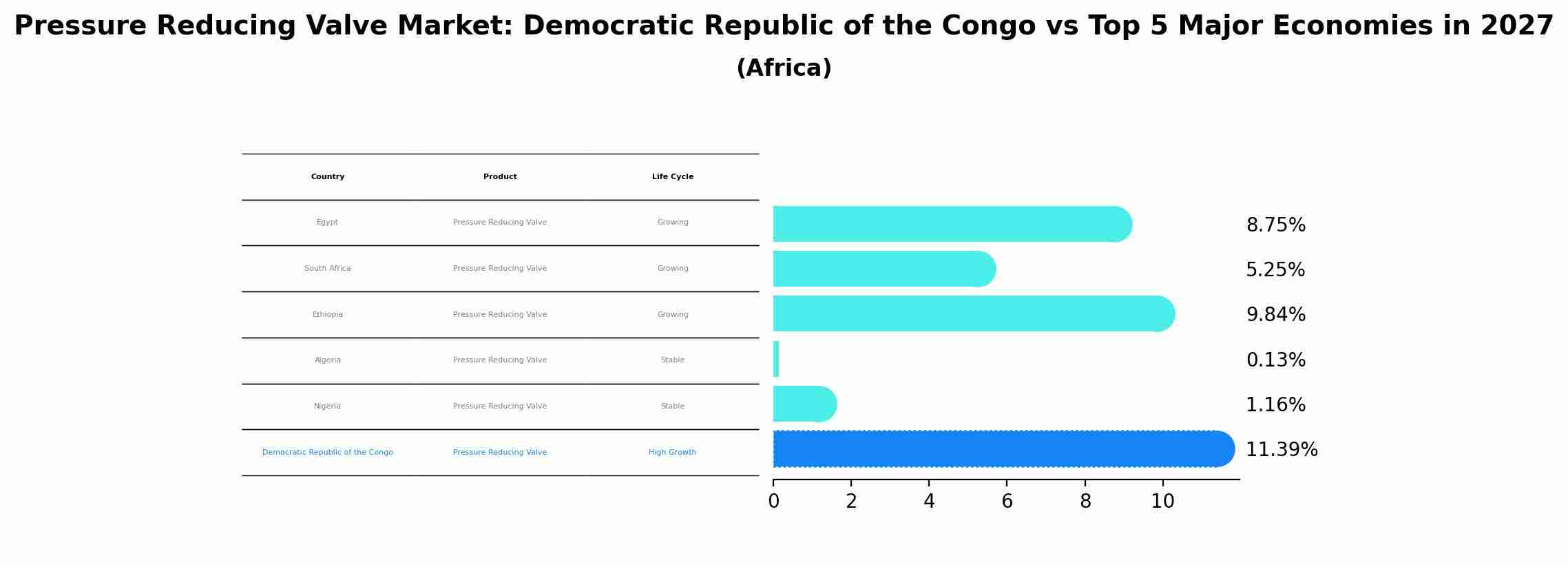 Pressure Reducing Valve Market: Democratic Republic of the Congo vs Top 5 Major Economies in 2027 (Africa)