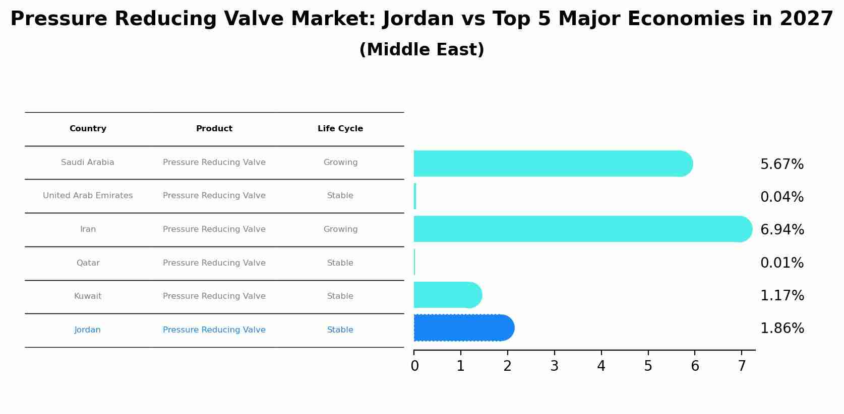 Pressure Reducing Valve Market: Jordan vs Top 5 Major Economies in 2027 (Middle East)