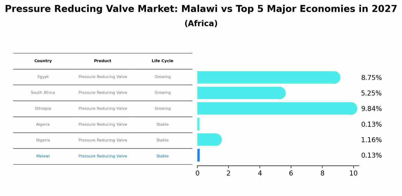 Pressure Reducing Valve Market: Malawi vs Top 5 Major Economies in 2027 (Africa)