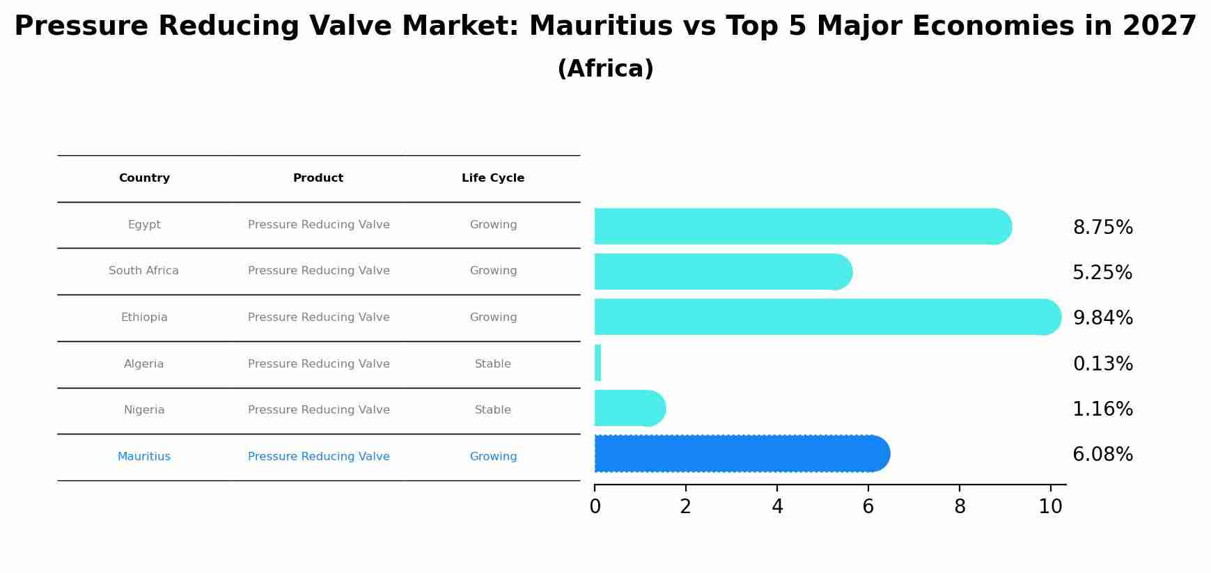 Pressure Reducing Valve Market: Mauritius vs Top 5 Major Economies in 2027 (Africa)
