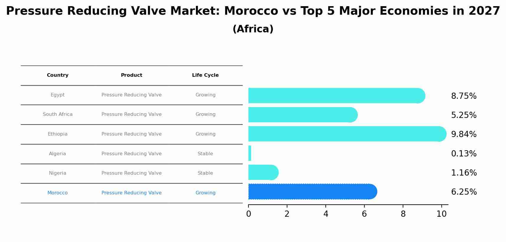 Pressure Reducing Valve Market: Morocco vs Top 5 Major Economies in 2027 (Africa)