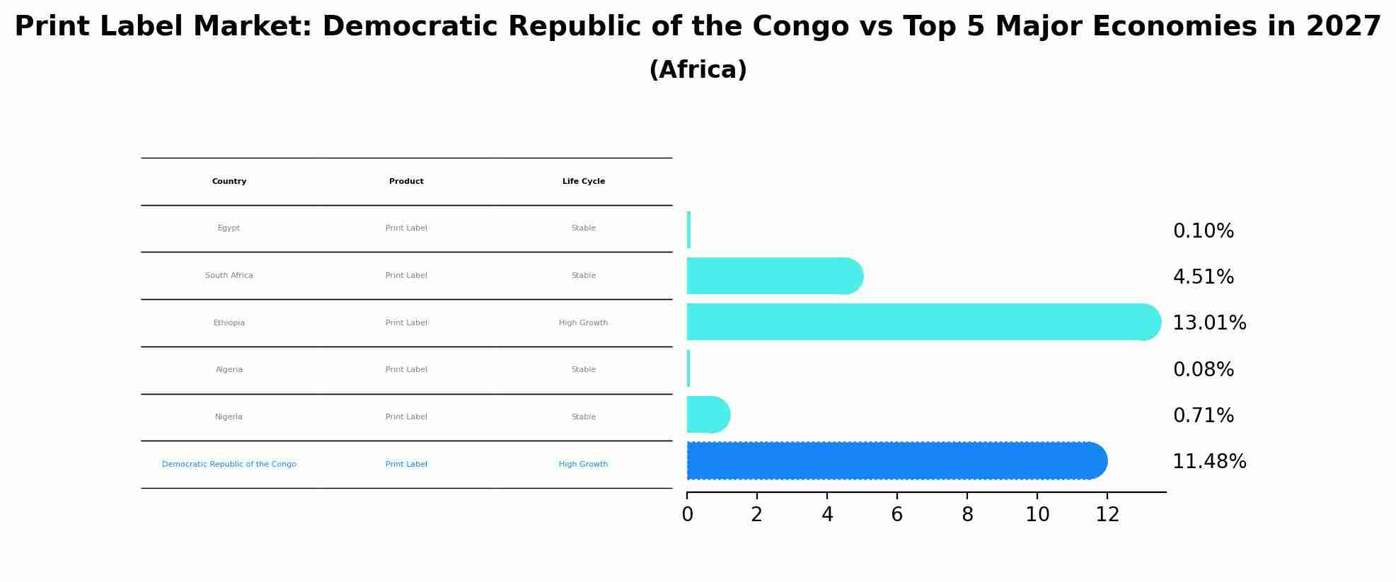 Print Label Market: Democratic Republic of the Congo vs Top 5 Major Economies in 2027 (Africa)
