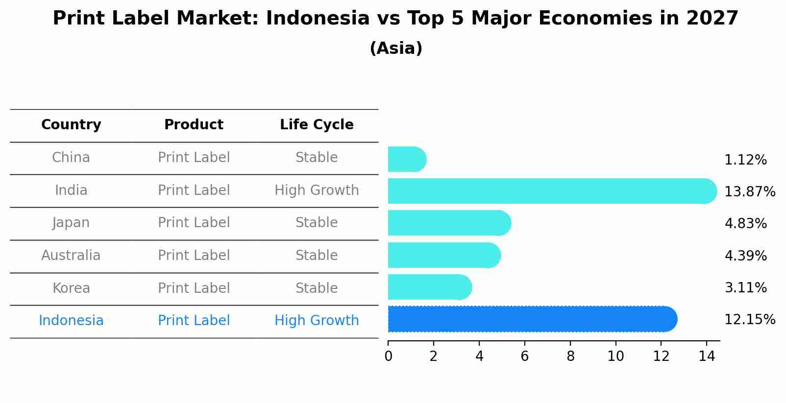 Print Label Market: Indonesia vs Top 5 Major Economies in 2027 (Asia)