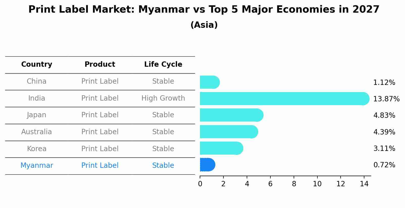 Print Label Market: Myanmar vs Top 5 Major Economies in 2027 (Asia)