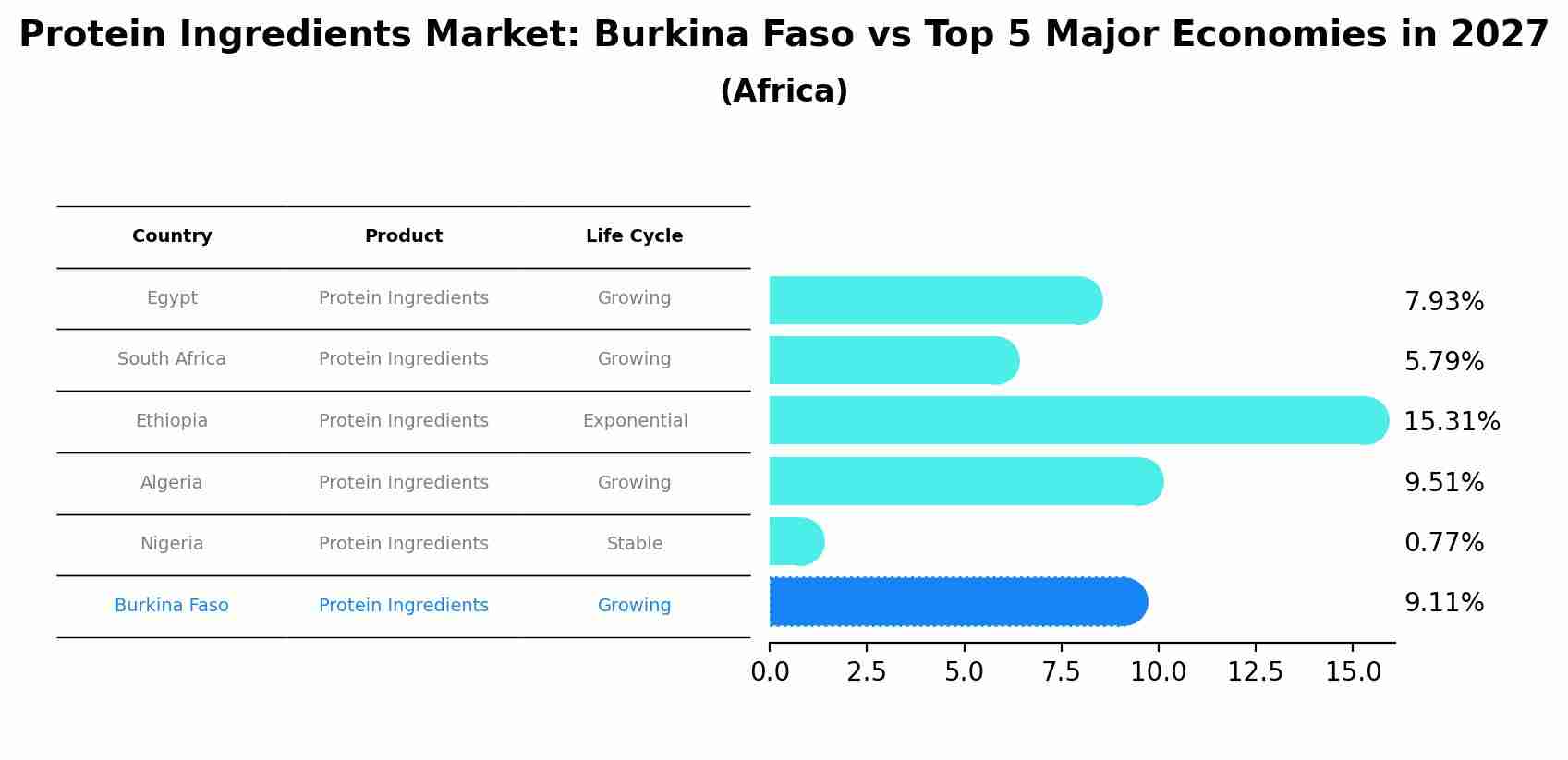 Protein Ingredients Market: Burkina Faso vs Top 5 Major Economies in 2027 (Africa)