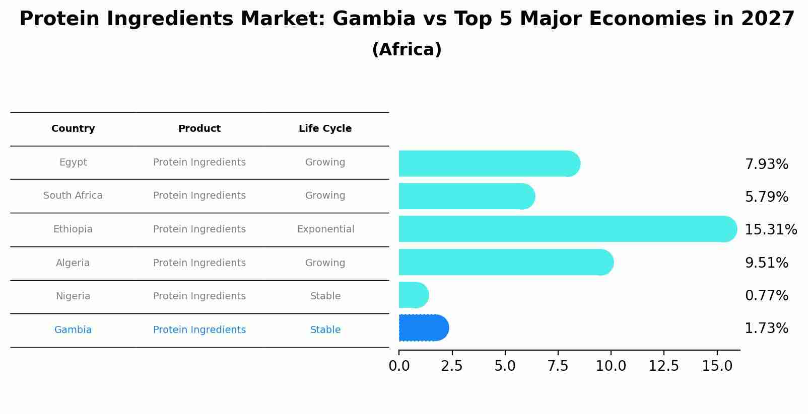 Protein Ingredients Market: Gambia vs Top 5 Major Economies in 2027 (Africa)