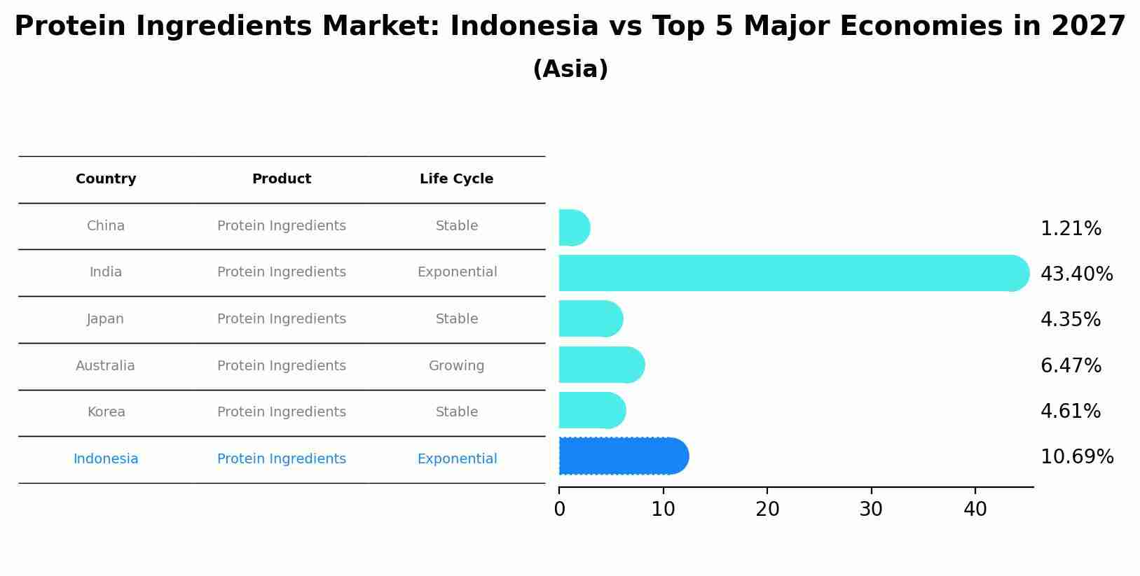 Protein Ingredients Market: Indonesia vs Top 5 Major Economies in 2027 (Asia)