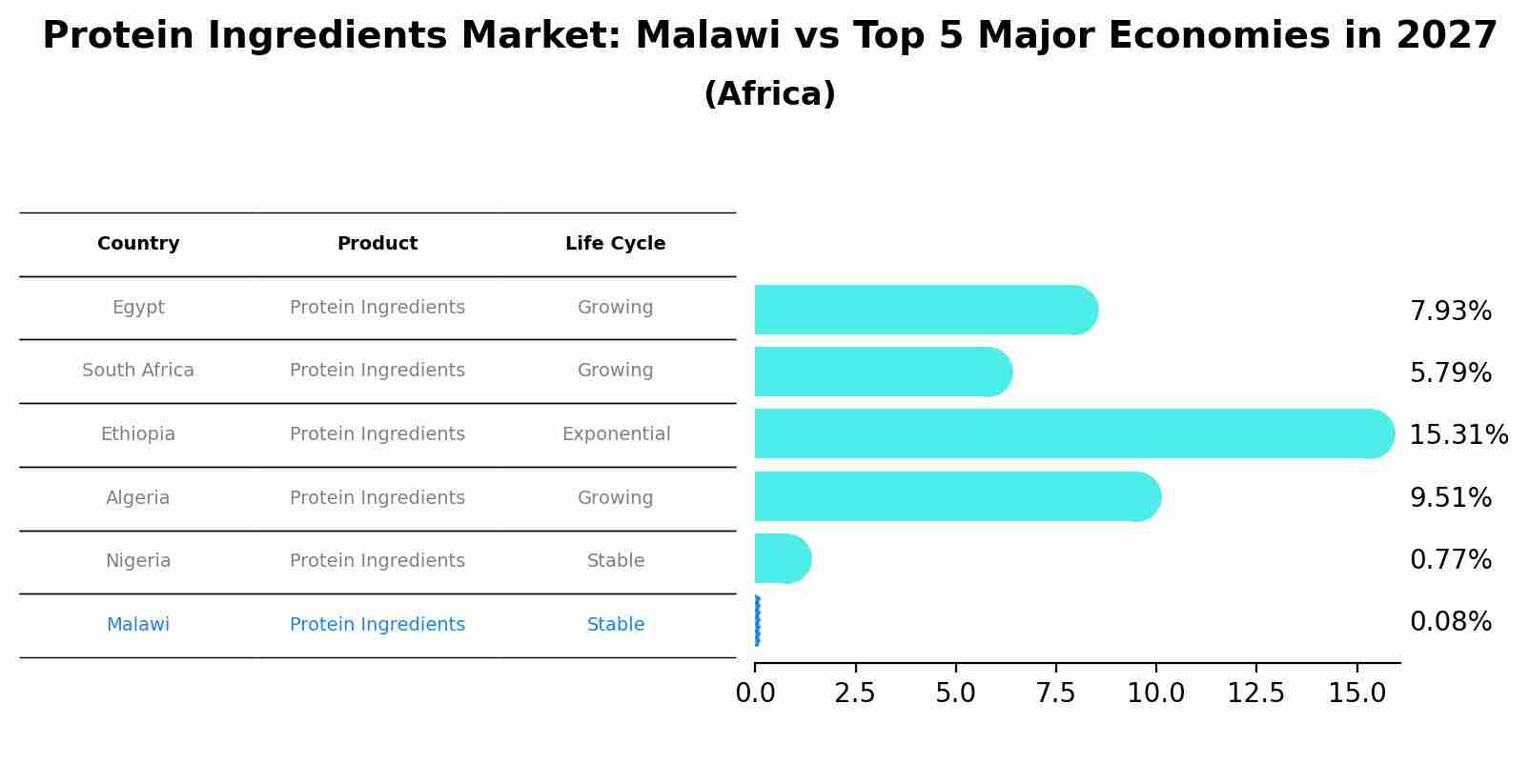 Protein Ingredients Market: Malawi vs Top 5 Major Economies in 2027 (Africa)