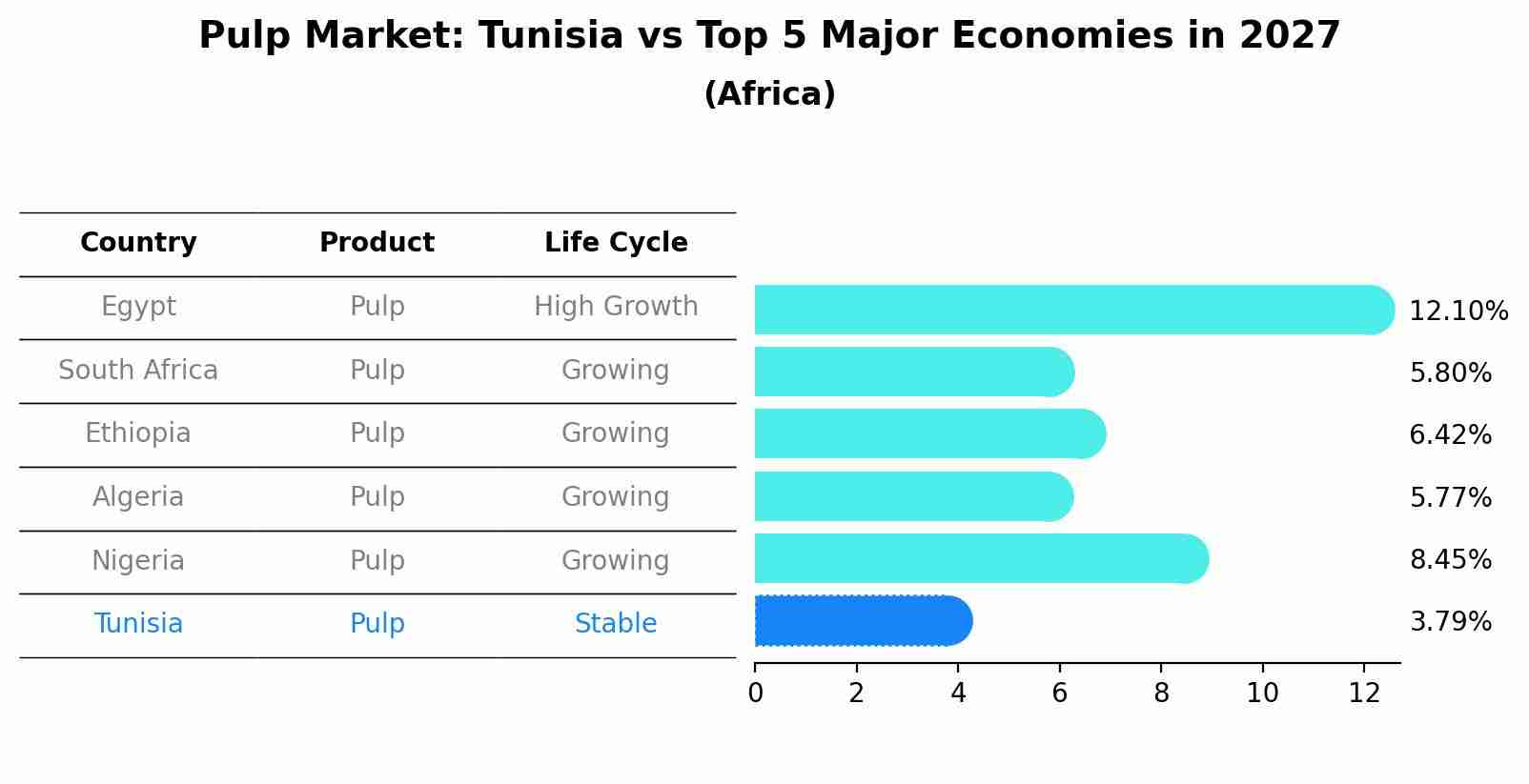 Pulp Market: Tunisia vs Top 5 Major Economies in 2027 (Africa)