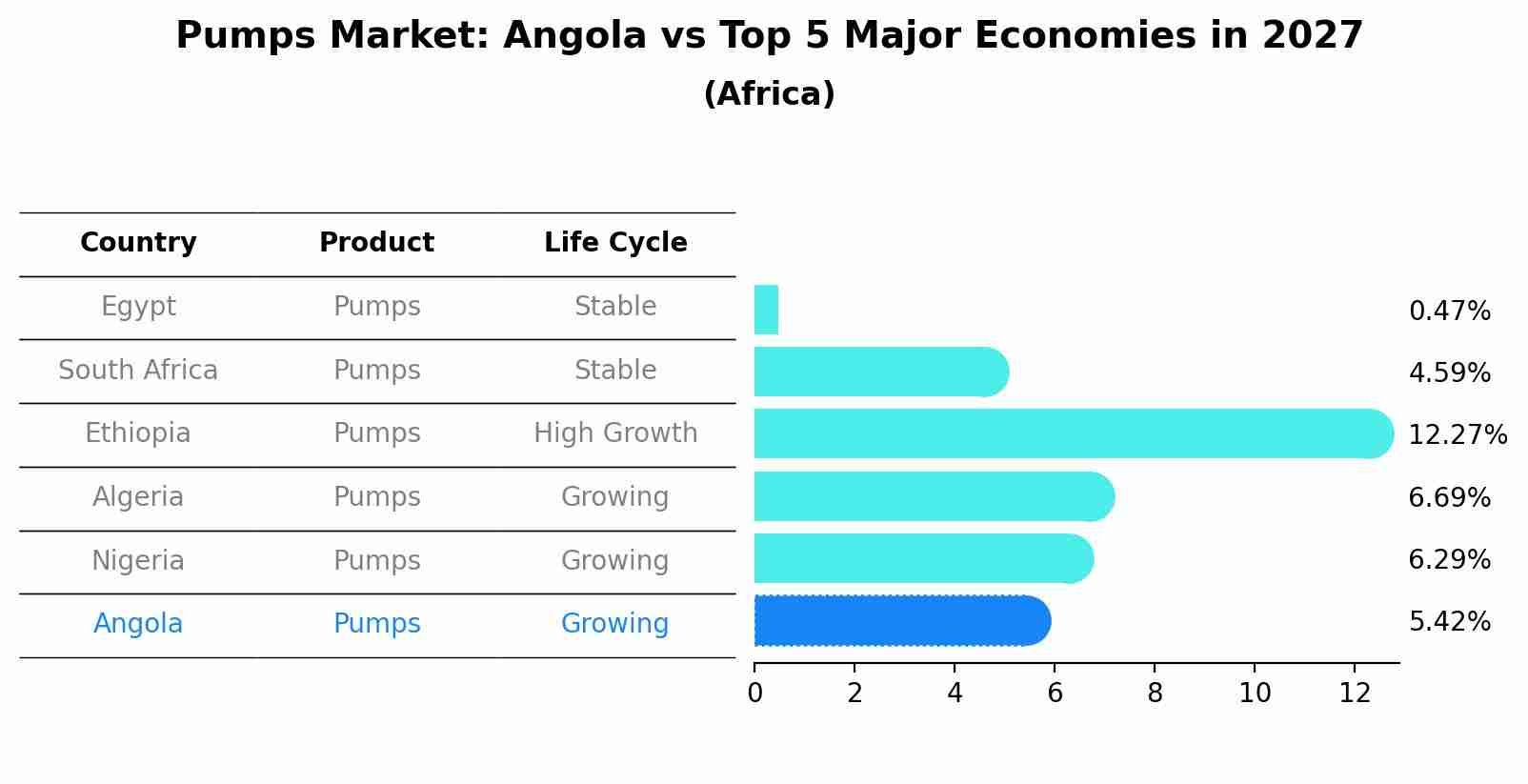 Pumps Market: Angola vs Top 5 Major Economies in 2027 (Africa)
