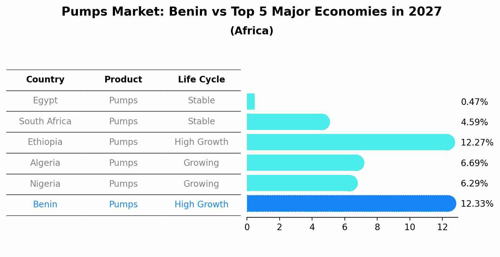 Pumps Market: Benin vs Top 5 Major Economies in 2027 (Africa)