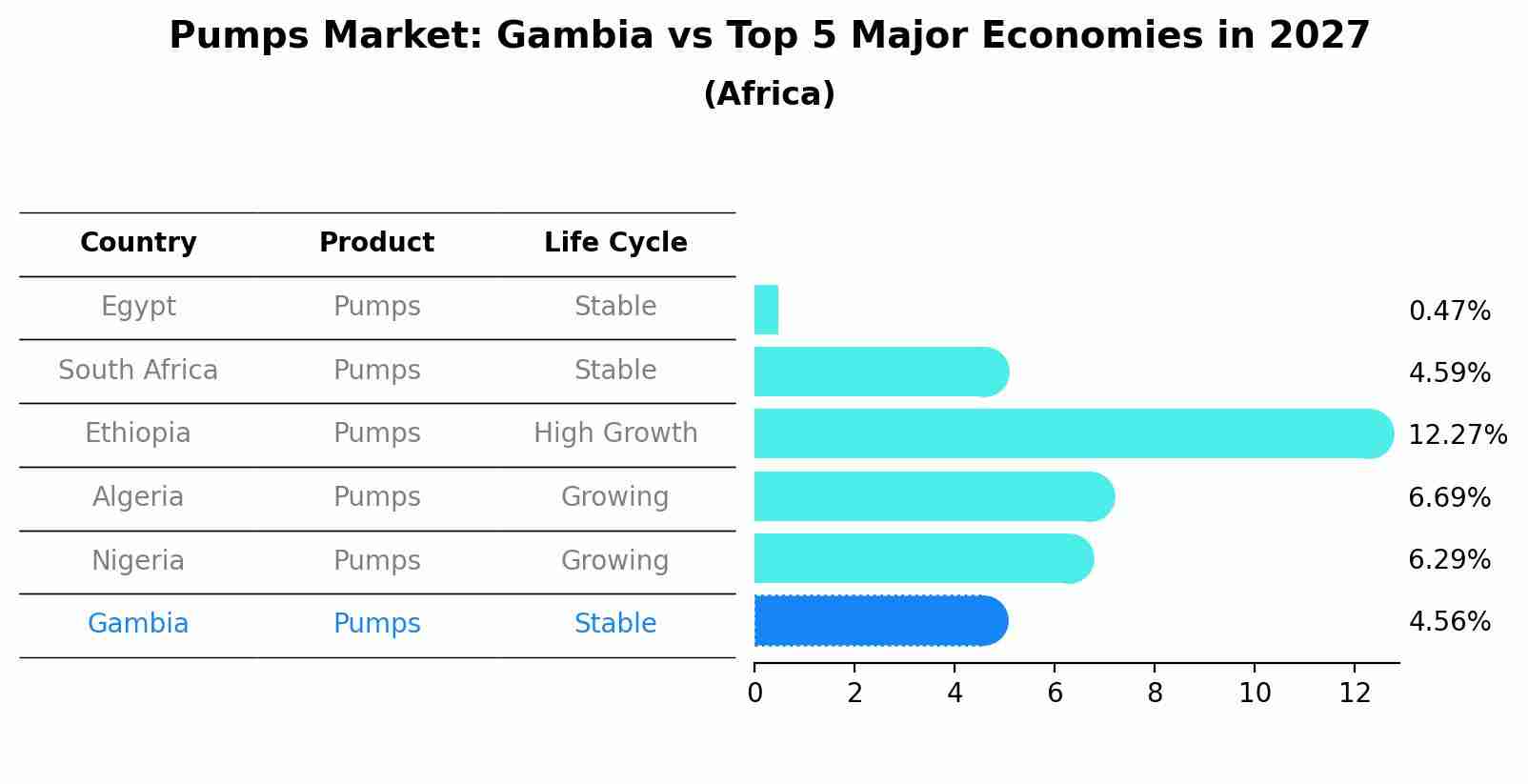 Pumps Market: Gambia vs Top 5 Major Economies in 2027 (Africa)