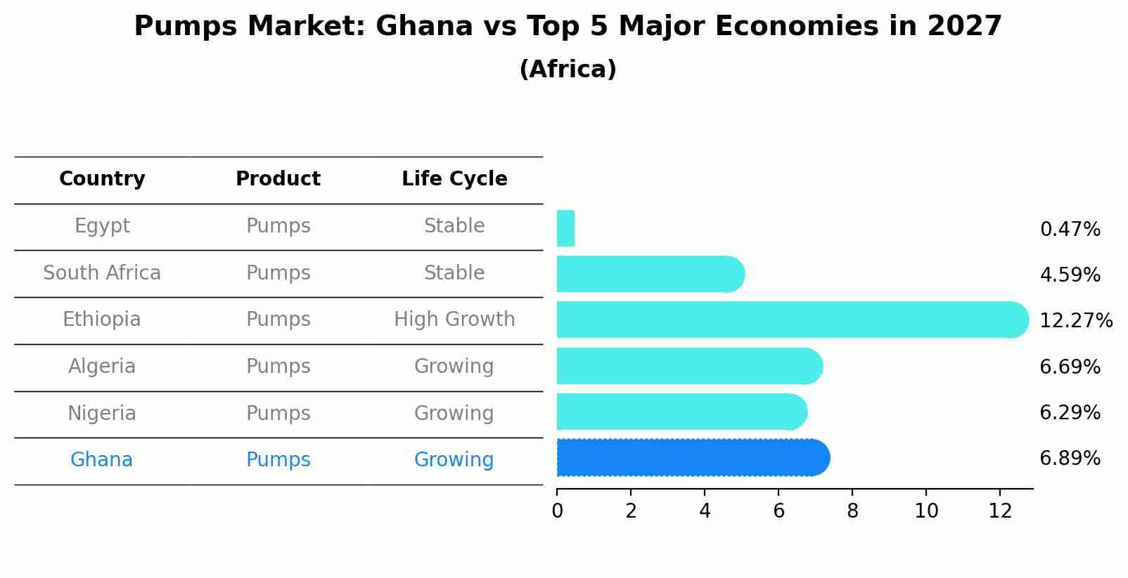 Pumps Market: Ghana vs Top 5 Major Economies in 2027 (Africa)
