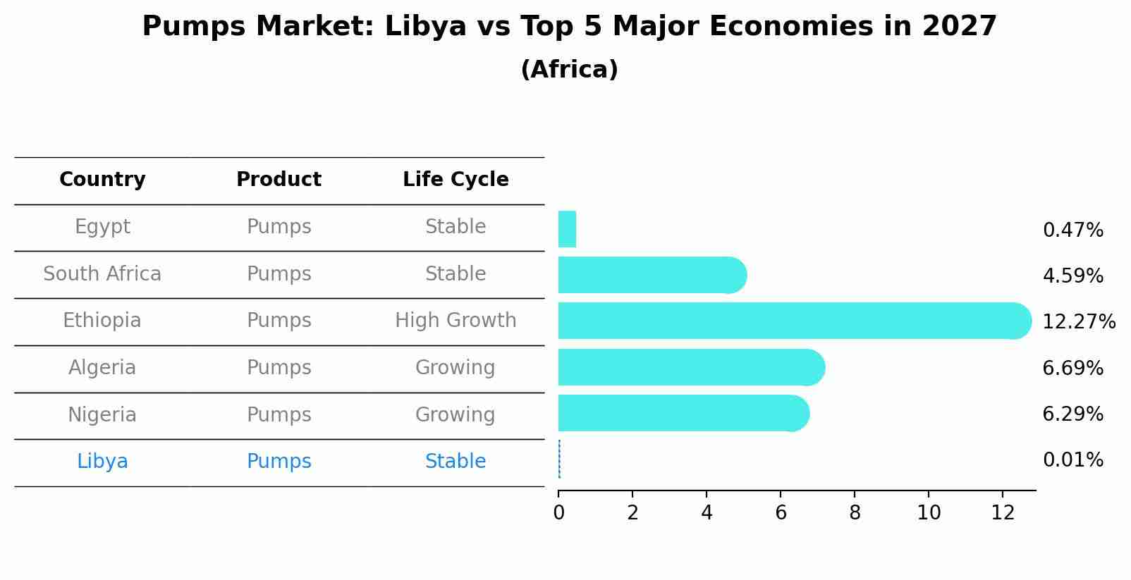 Pumps Market: Libya vs Top 5 Major Economies in 2027 (Africa)