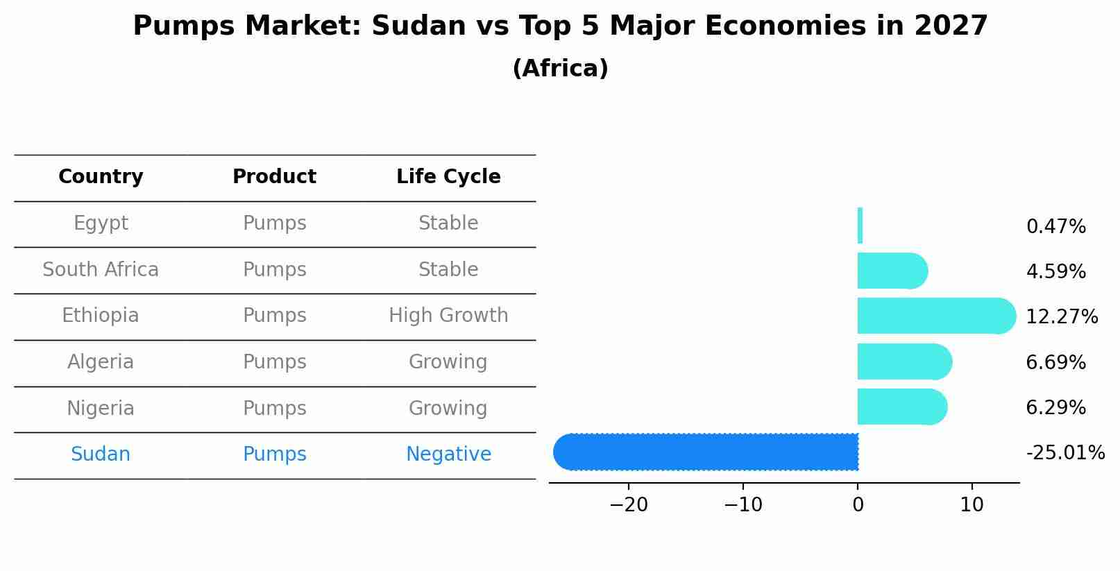 Pumps Market: Sudan vs Top 5 Major Economies in 2027 (Africa)