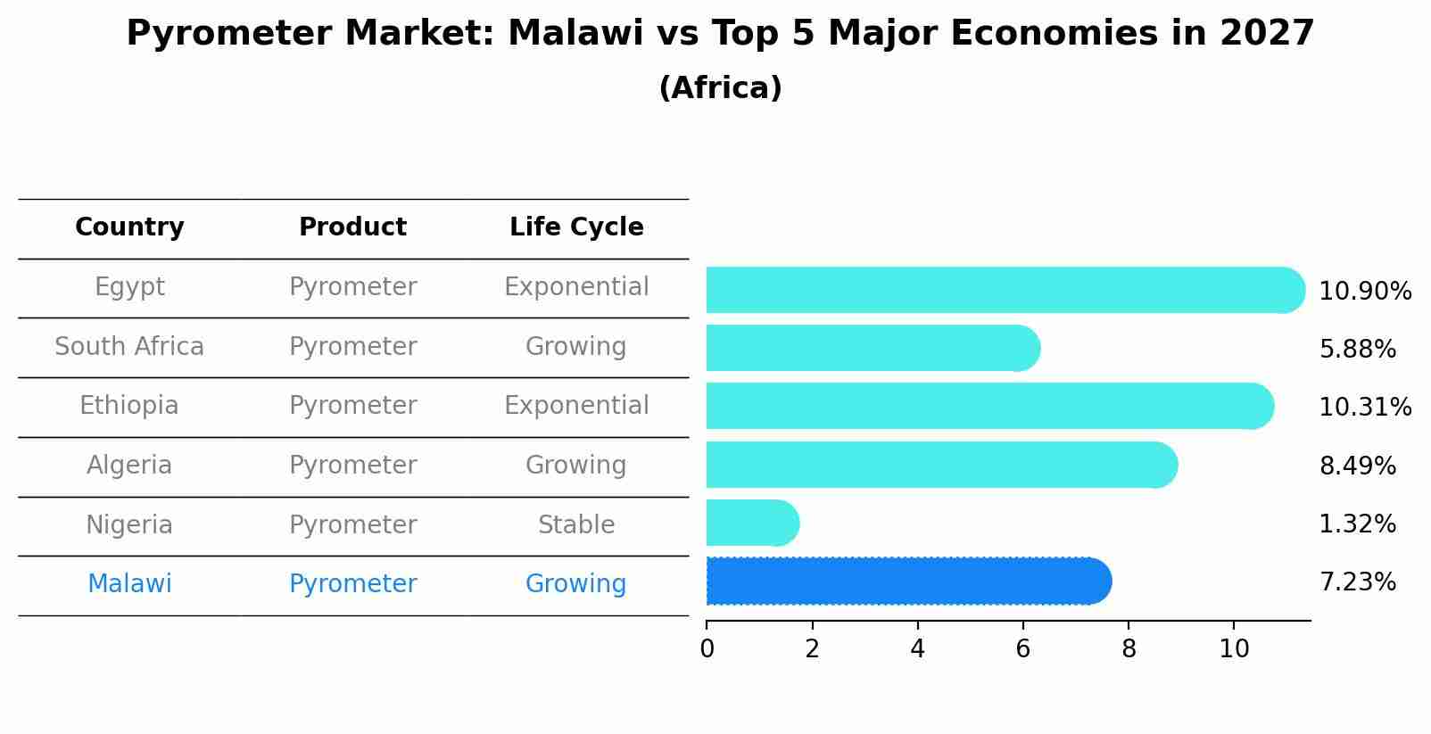 Pyrometer Market: Malawi vs Top 5 Major Economies in 2027 (Africa)