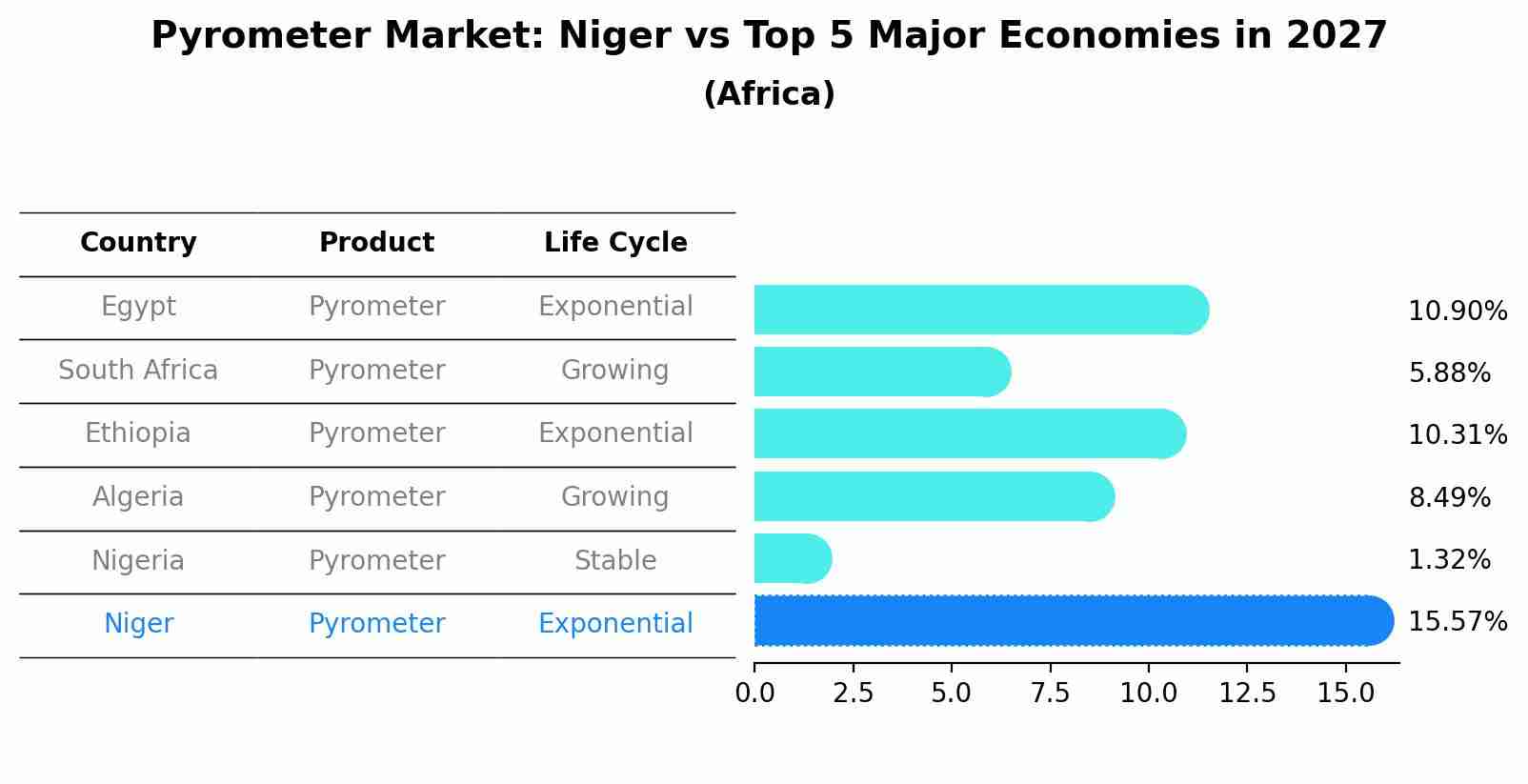 Pyrometer Market: Niger vs Top 5 Major Economies in 2027 (Africa)
