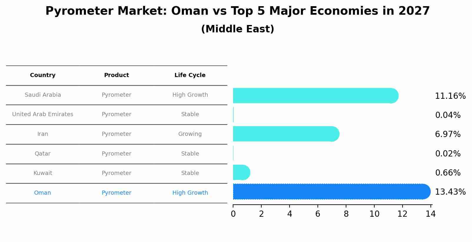 Pyrometer Market: Oman vs Top 5 Major Economies in 2027 (Middle East)