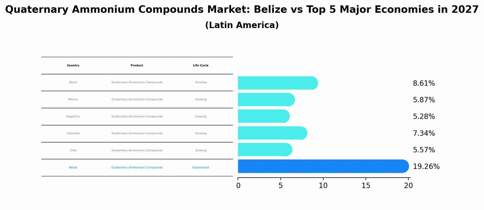 Quaternary Ammonium Compounds Market: Belize vs Top 5 Major Economies in 2027 (Latin America)