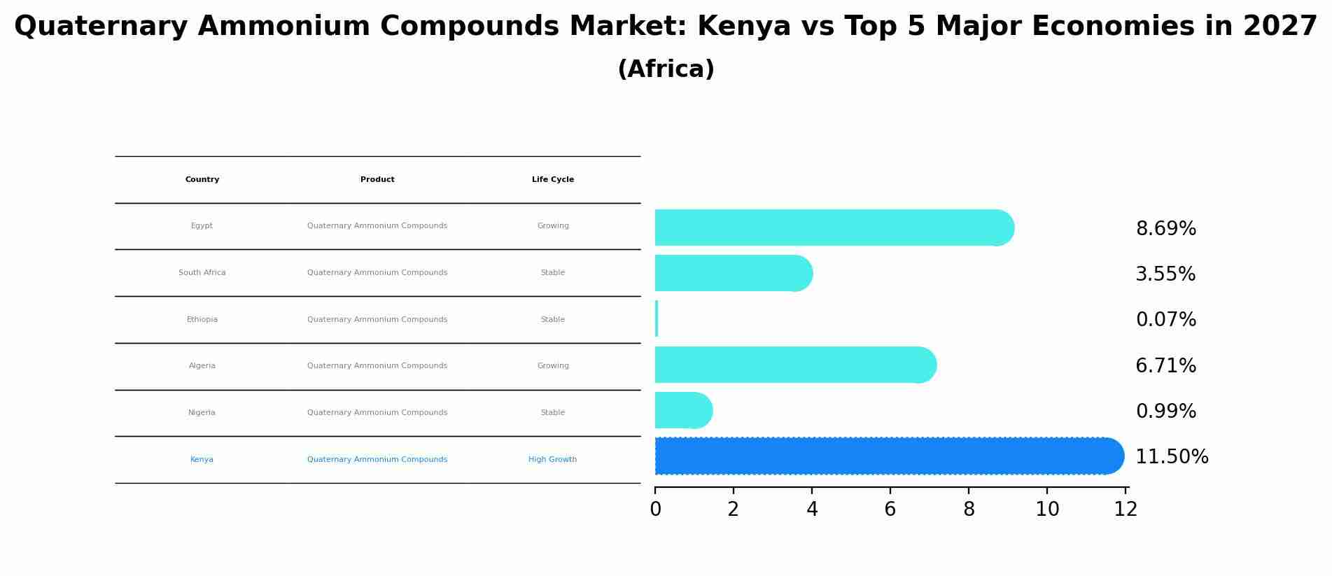 Quaternary Ammonium Compounds Market: Kenya vs Top 5 Major Economies in 2027 (Africa)