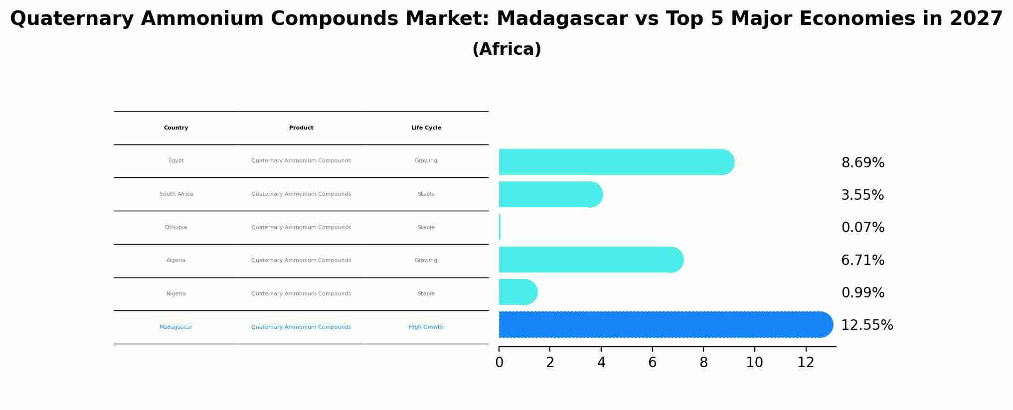 Quaternary Ammonium Compounds Market: Madagascar vs Top 5 Major Economies in 2027 (Africa)