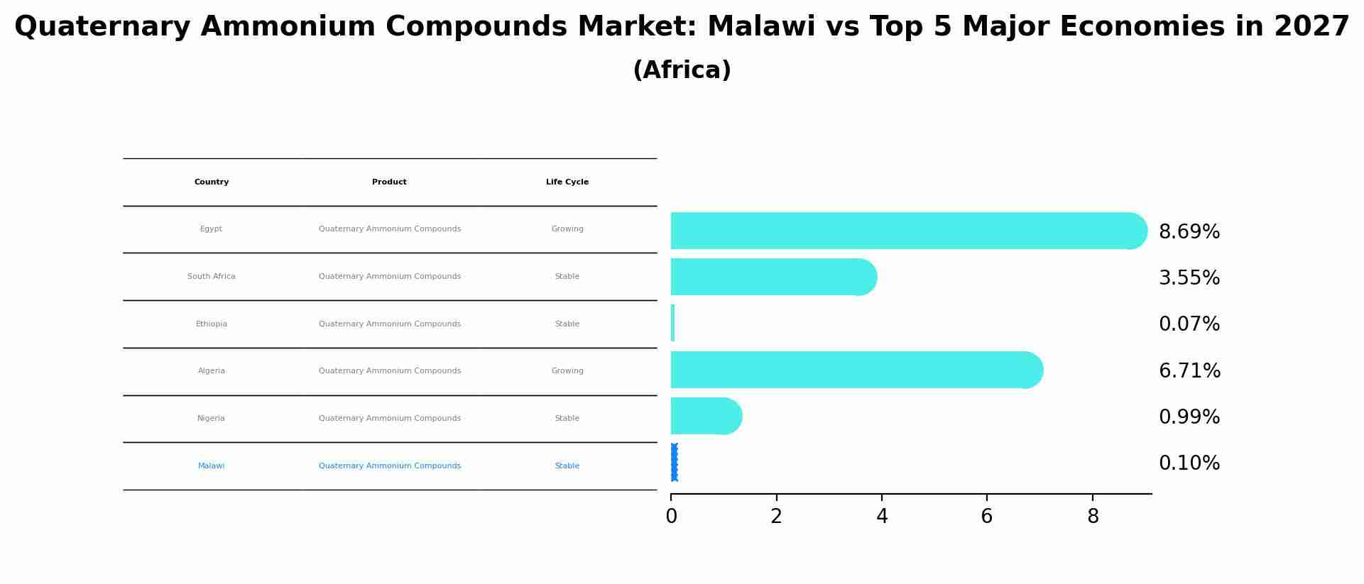 Quaternary Ammonium Compounds Market: Malawi vs Top 5 Major Economies in 2027 (Africa)