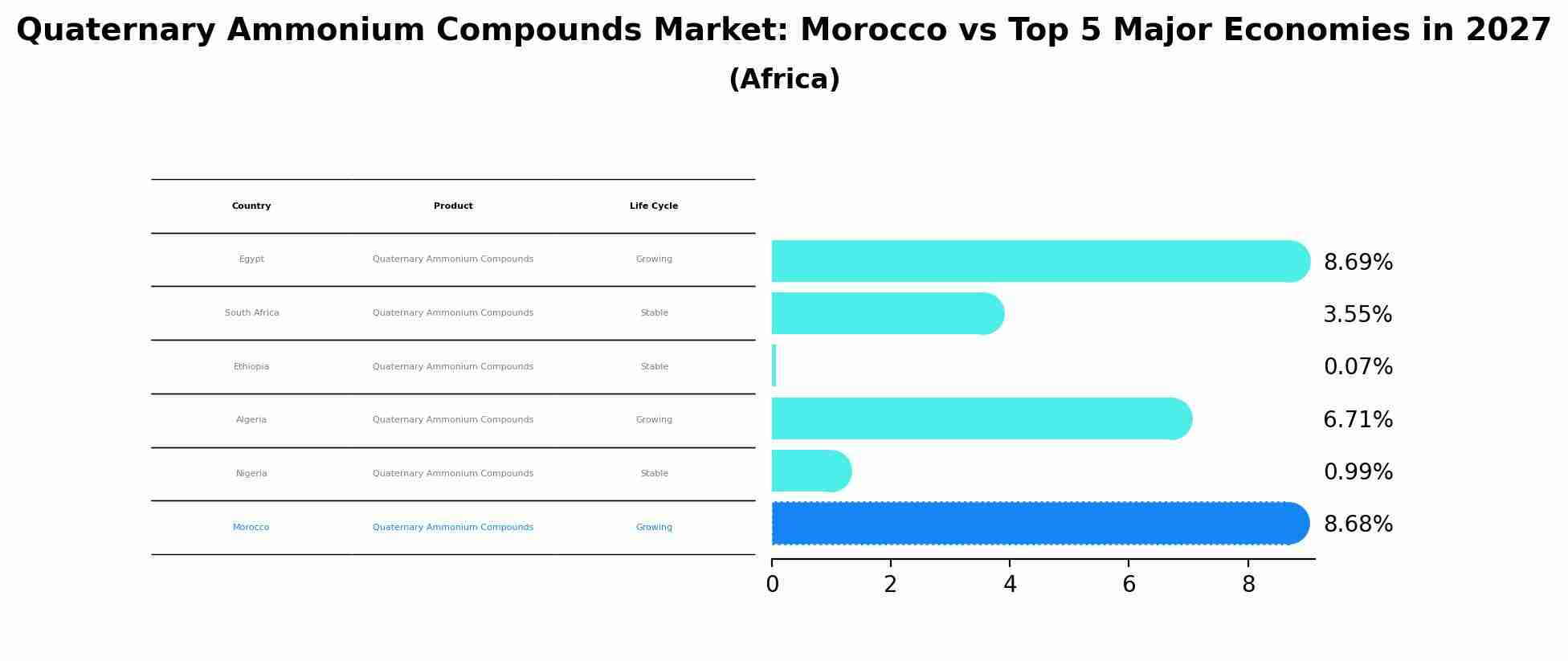 Quaternary Ammonium Compounds Market: Morocco vs Top 5 Major Economies in 2027 (Africa)