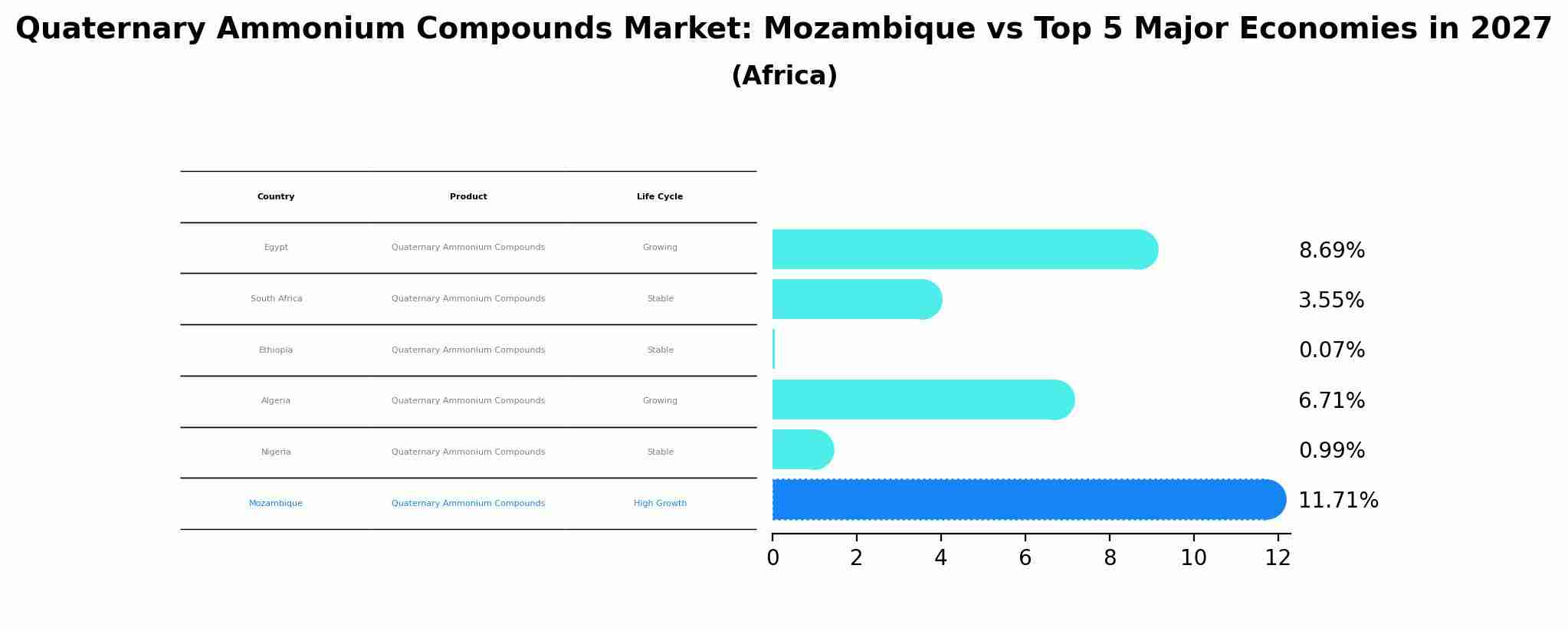 Quaternary Ammonium Compounds Market: Mozambique vs Top 5 Major Economies in 2027 (Africa)