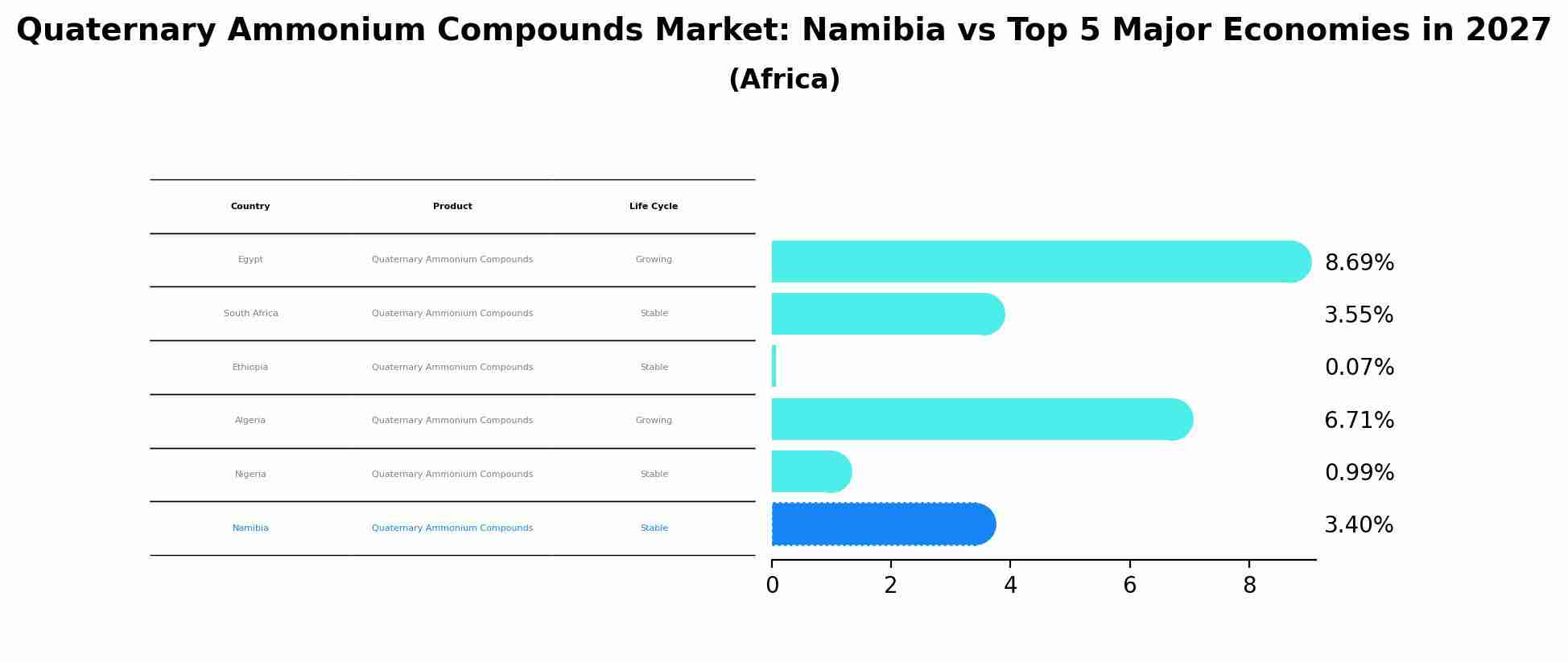 Quaternary Ammonium Compounds Market: Namibia vs Top 5 Major Economies in 2027 (Africa)