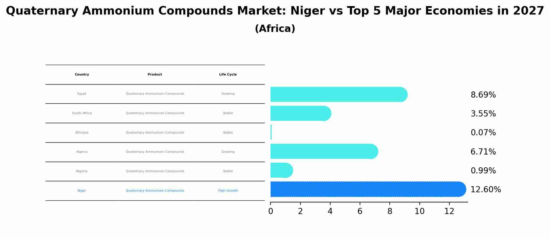 Quaternary Ammonium Compounds Market: Niger vs Top 5 Major Economies in 2027 (Africa)