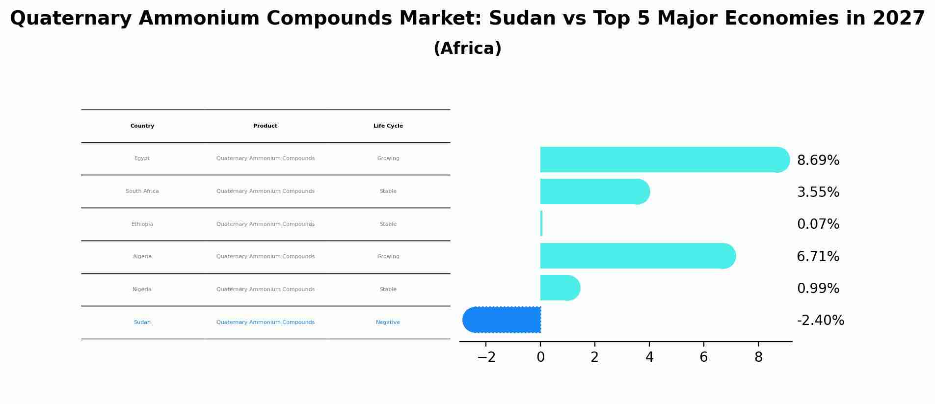 Quaternary Ammonium Compounds Market: Sudan vs Top 5 Major Economies in 2027 (Africa)
