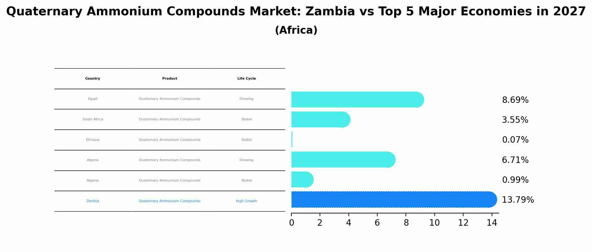 Quaternary Ammonium Compounds Market: Zambia vs Top 5 Major Economies in 2027 (Africa)