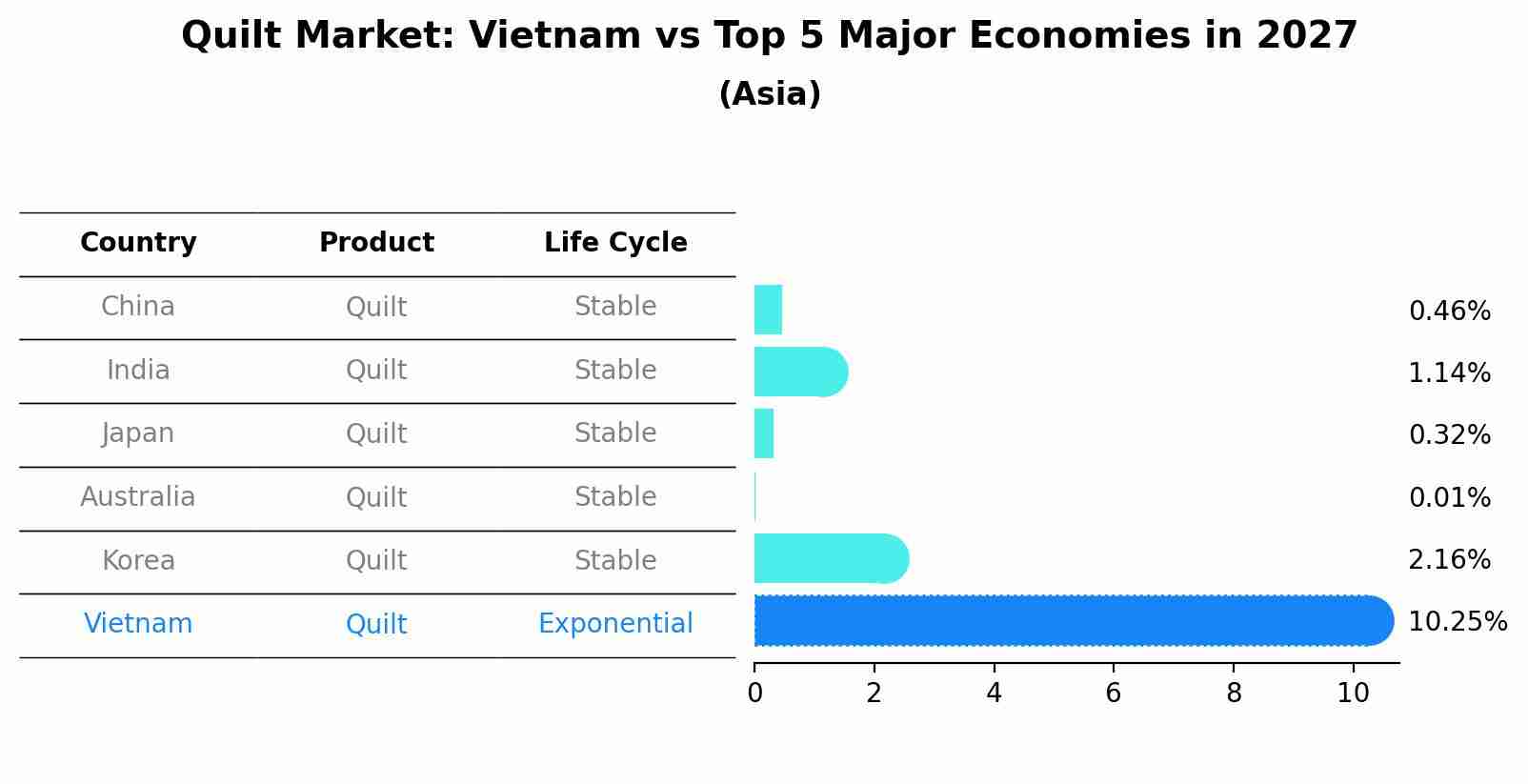 Quilt Market: Vietnam vs Top 5 Major Economies in 2027 (Asia)